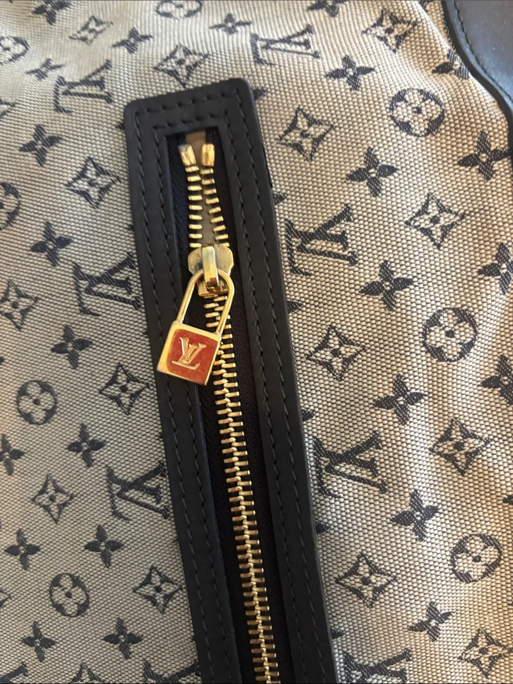 Louis Vuitton blue gray Monogram Canvas Tote Bag mini Lin Lucille